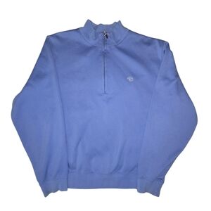 Fairway & Greene Mens Large Blue 1/4 Zip Golf Pullover Pureformance Tech Vtg L